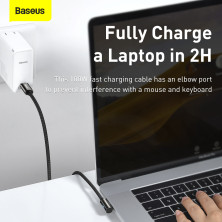 Кабель Baseus Legend Series Elbow Fast Charging Data Cable Type-C to Type-C 100W 20V 5A 1m Чорний