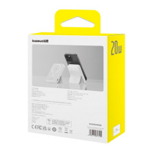УМБ Baseus MagPro Magnetic Bracket Wireless Fast Charge 5000mAh 20W 2.4A QC3.0+PD3.0 з Бездротовою зарядкою Qi 15W Білий