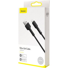 Кабель Baseus Silica Gel Series Fast Charging Data Cable USB to Lightning 2.4A 1m Чорний