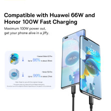 Кабель Baseus Superior Series Fast Charging Data Cable USB to Type-C 100W 20V 5A 1m Чорний