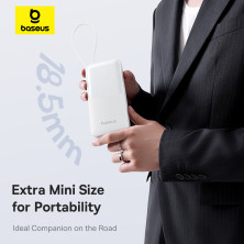 УМБ Baseus Bipow 2 with USB-C Cable 10000mAh 20W з технологією QC3.0+PD3.0 та Type-C кабелем 20W Білий