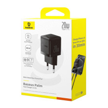 Сетевое зарядное устройство Baseus Palm Fast Charger 1C PD3.0 20W Type-C 3A Черный