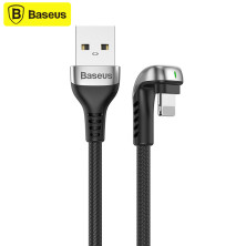 Кабель Baseus Green U-Shaped Lamp Mobile Game Cable USB to Lightning 2.4A 1m Чорний