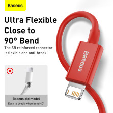 Кабель Baseus Superior Series Fast Charging Data Cable USB to Lightning 2.4A 1m Красный