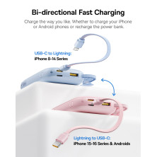 УМБ Baseus EnerFill FC21 Qpow 3 Ultra 10000mAh 22.5W з технологією QC3.0+PD3.0 + Кабель Type-C to Lightning Блакитний