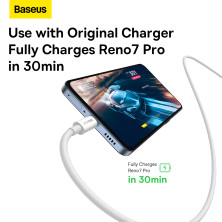 Кабель Baseus Superior Series Fast Charging Data Cable USB to Type-C 65W SUPERVOOC 1m Білий