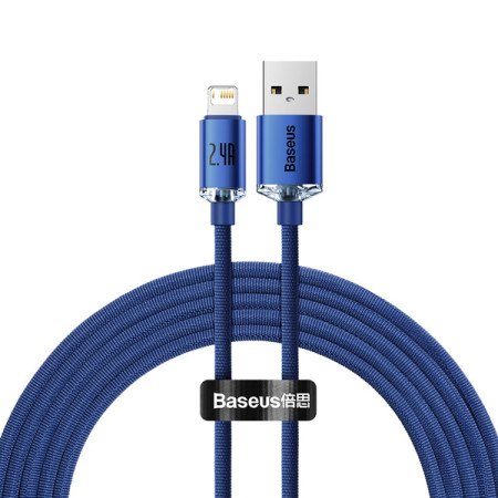Кабель Baseus Crystal Shine Series USB to Lightning 2.4A 2m Синій