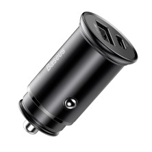 Автомобильное зарядное устройство Baseus Circular Metal PPS Quick Charger Car Charger 30W VOOC USB+Type-C Черный