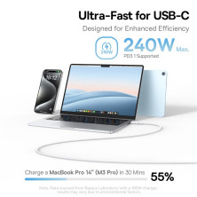 Кабель Baseus PicoGo Magnetic Liquid Silicone Series Fast Charging Data Cable Type-C to Type-C 240W 1m Белый