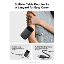 УМБ Baseus EnerFill FC31 Qpow3 Dual-Cable 20000mAh 22.5W с технологией QC3.0+PD3.0 и iP 20W+Type-C 22.5W кабелем Черный