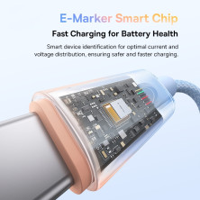 Кабель Baseus Discolor Series Fast Charging Data Cable Type-C to Type-C 100W 20V 5A 1m Голубой