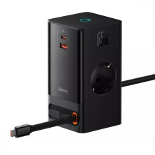 Сетевое зарядное устройство Baseus GaN5 PowerCombo Digital PowerStrip 65W 2AC+USB+Type-C + кабель Baseus Type-C to Type-C 100W 20V/5A 1м Черный