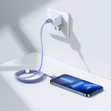 Кабель Baseus Crystal Shine Series Fast Charging Data Cable Type-C to Lightning PD 20W 1.2m Фіолетовий