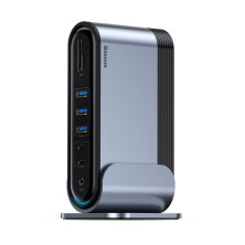 USB-хаб Baseus 16in1 Working Station Multifunctional HUB Adapter Type-C to USB3.0*3, USB2.0*2, SD, microSD, Type-C*2, 4KHDMI, VGA, AUX, RG45 Серый