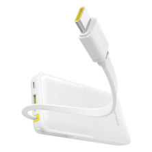 УМБ Baseus Bipow 2 with USB-C Cable 10000mAh 20W з технологією QC3.0+PD3.0 та Type-C кабелем 20W Білий