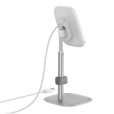 Бездротовий зарядний пристрій Baseus Literary Youth Desktop Bracket з технологією Qi 15W Сріблястий
