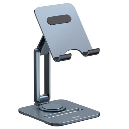 Підставка для телефона і планшета настільна Baseus Desktop Biaxial Foldable Metal Stand for Tablets обертання 360° Сірий