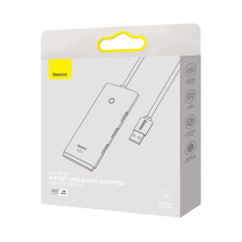 USB-хаб Baseus 4in1 Lite Series 4-Port Type-A HUB Adapter Type-A to USB3.0*4 кабель 2м Білий