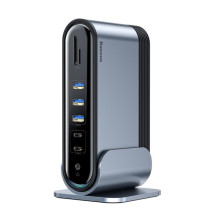 USB-хаб Baseus 16in1 Working Station Multifunctional HUB Adapter Type-C to USB3.0*3, USB2.0*2, SD, microSD, Type-C*2, 4KHDMI, VGA, AUX, RG45 Серый