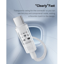 Кабель Baseus Gem Series Fast Charging Data Cable USB to Type-C 100W 20V 5A 1m Білий