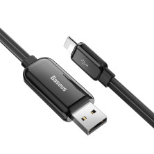 Кабель Baseus Glowing Fast Charging Data Cable USB to Lightning 2.4A 1m Чорний