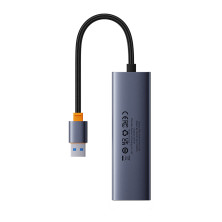 USB-хаб Baseus 4in1 UltraJoy 4-Port Type-A HUB Adapter Type-A to USB3.0*4 Сірий