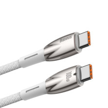 Кабель Baseus Glimmer Series Fast Charging Data Cable Type-C to Type-C 100W 20V 5A 2m Белый