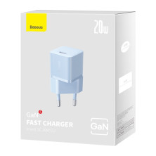 Мережевий зарядний пристрій Baseus GaN5 Fast Charger 1C PD3.0 20W Type-C 3A Блакитний