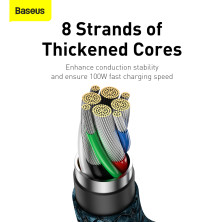 Кабель Baseus Legend Series Elbow Fast Charging Data Cable Type-C to Type-C 100W 20V 5A 2m Синій