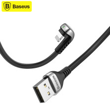 Кабель Baseus Green U-Shaped Lamp Mobile Game Cable USB to Lightning 2.4A 1m Чорний