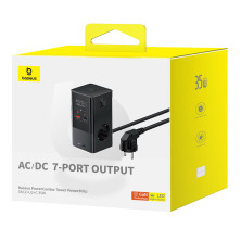 Мережевий зарядний пристрій Baseus PowerCombo Tower PowerStrip 35W 3AC+2USB+2Type-C 3A Чорний