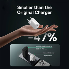 Мережевий зарядний пристрій Baseus GaN5 Mini Fast Charger 1C PD3.0 25W Type-C 3A + кабель Baseus Type-C to Type-C 100W 20V/5A 1м Білий