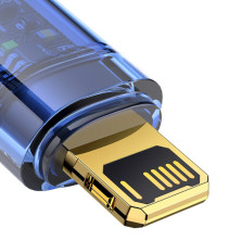 Кабель Baseus Explorer Series Auto Power-Off Fast Charging Data Cable USB to Lightning 2.4A 2m Синій