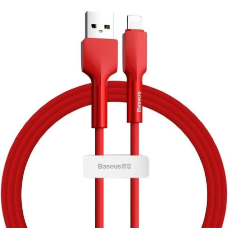 Кабель Baseus Silica Gel Series Fast Charging Data Cable USB to Lightning 2.4A 1m Червоний