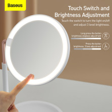 Макіяжне косметичне дзеркало з підсвічуванням Baseus Smart Beauty Series Lighted Makeup Mirror with Storage Box з ящиком для зберігання Білий