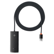 USB-хаб Baseus 4in1 Lite Series 4-Port Type-A HUB Adapter Type-A to USB3.0*4 кабель 2м Чорний