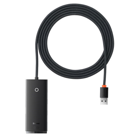 USB-хаб Baseus 4in1 Lite Series 4-Port Type-A HUB Adapter Type-A to USB3.0*4 кабель 2м Чорний