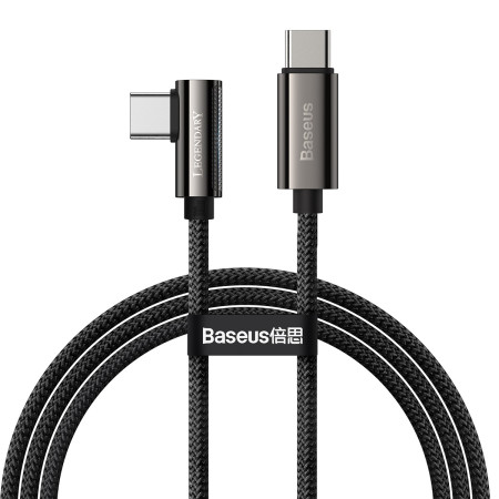 Кабель Baseus Legend Series Elbow Fast Charging Data Cable Type-C to Type-C 100W 20V 5A 1m Чорний