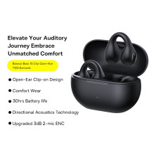 Беспроводные наушники открытого типа Baseus Bass 15 Clip Open-Ear Wireless TWS Earbuds Черный