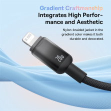 Кабель Baseus Discolor Series Fast Charging Data Cable Type-C to Lightning PD 20W 1m Черный