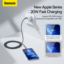Кабель Baseus Crystal Shine Series Fast Charging Data Cable Type-C to Lightning PD 20W 2m Черный