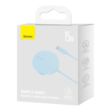 Бездротовий зарядний пристрій Baseus Simple Mini3 Magnetic з функцією MagSafe і Qi 15W Блакитний