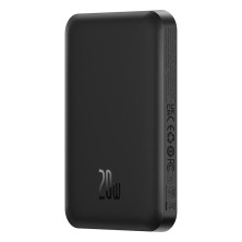 УМБ Baseus Magnetic Mini Wireless Fast Charge 2in1 5000mAh 20W 2.4A QC3.0+PD3.0 з Бездротовою зарядкою Qi 15W Чорний