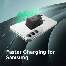 Мережевий зарядний пристрій Baseus GaN5 Mini Fast Charger 1C PD3.0 25W Type-C 3A + кабель Baseus Type-C to Type-C 100W 20V/5A 1м Чорний
