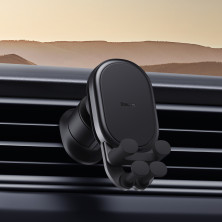 Бездротовий автомобільний зарядний пристрій Baseus Stable Gravitational Wireless Charging Car Mount Pro з технологією Qi 15W Чорний