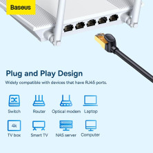 Кабель Baseus High Speed CAT7 Seven Types RJ45 10Gigabit Network Cable Ethernet Круглый 1.5m Черный