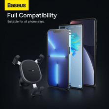Автодержатель для телефона Baseus Stable Gravitational Car Mount Air Outlet в воздуховод Черный