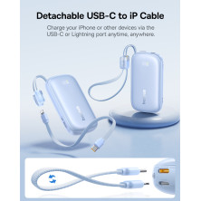 УМБ Baseus EnerFill FC21 Qpow 3 Ultra 10000mAh 22.5W з технологією QC3.0+PD3.0 + Кабель Type-C to Lightning Блакитний