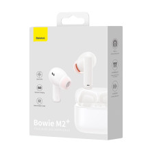 Бездротові Bluetooth навушники Baseus Bowie M2+ з функцією шумозаглушення ANC Білий