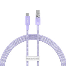 Кабель Baseus Explorer Series with Smart Temperature Control Fast Charging Data Cable Type-C to Type-C 100W 20V 5A 1m Фиолетовый